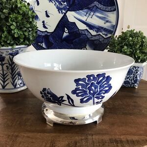 Vintage blue and white floral large centerpiece bowl planter Target Home